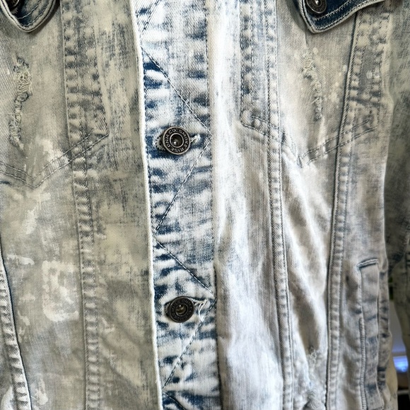 Smoke Rise Acid Washed Denim Jacket for Men - Picture 4 of 7